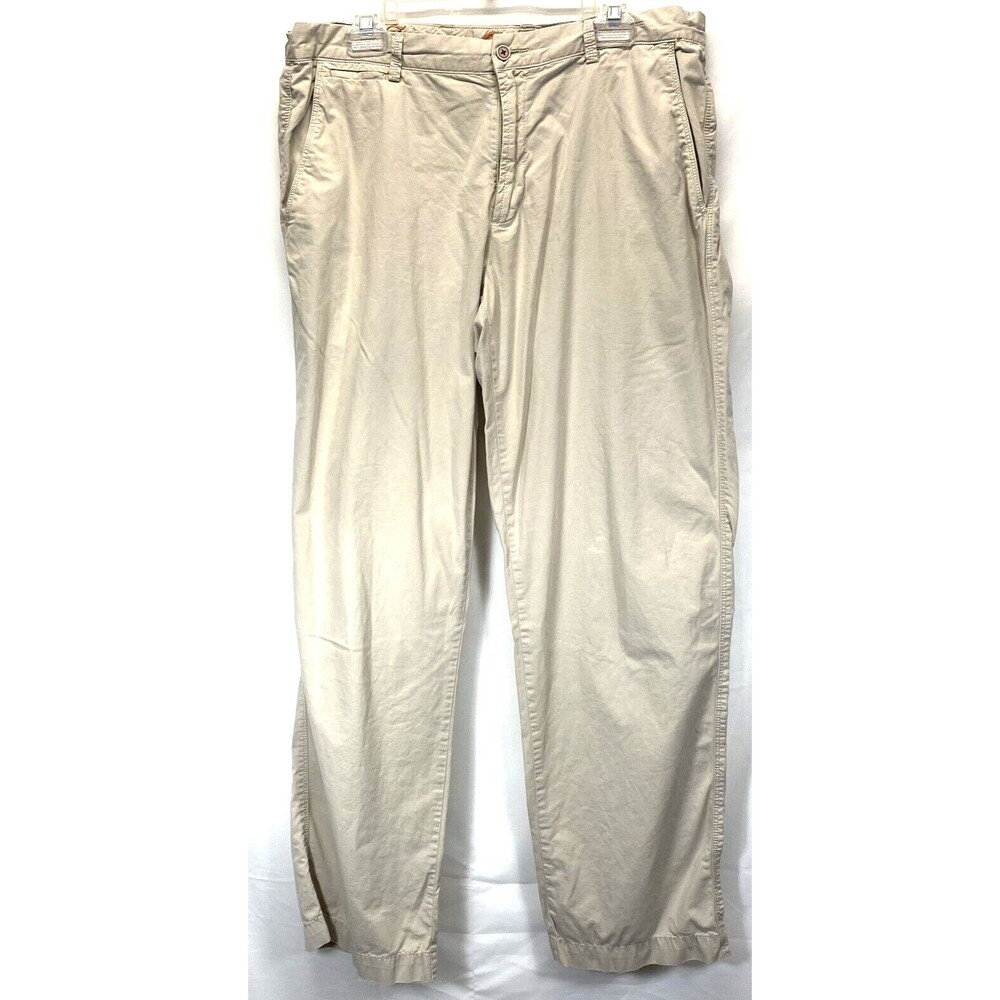 Tommy Bahama Classic Chino Flat Front Tagged 35x34 (Actual 37x33) Beige Pants